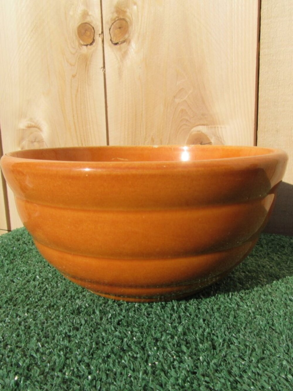 Vintage Bauer Pottery Red Brown Beehive Mixing Bowl #18 MCM